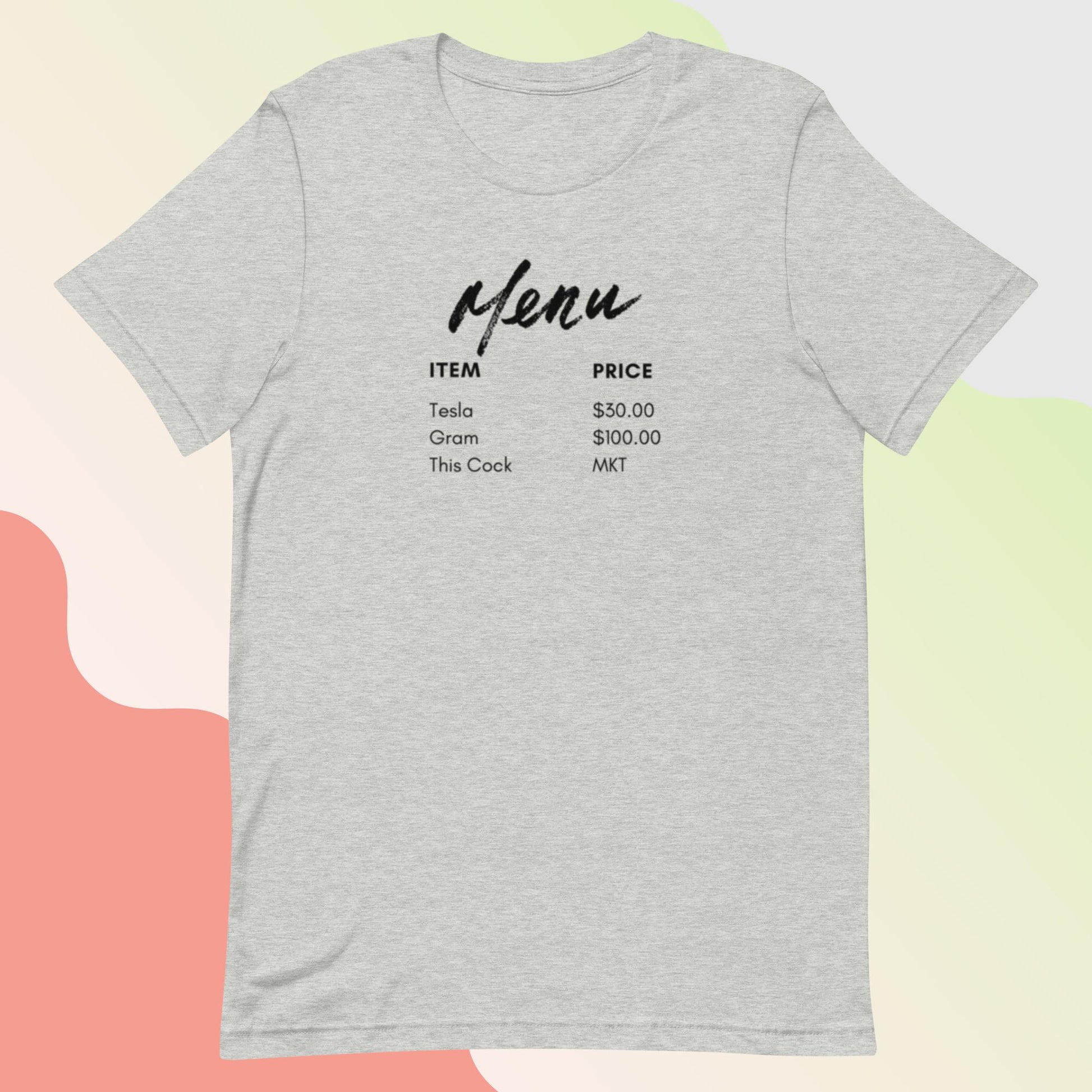 Menu (Unisex t-shirt) - Agatha's Attic
