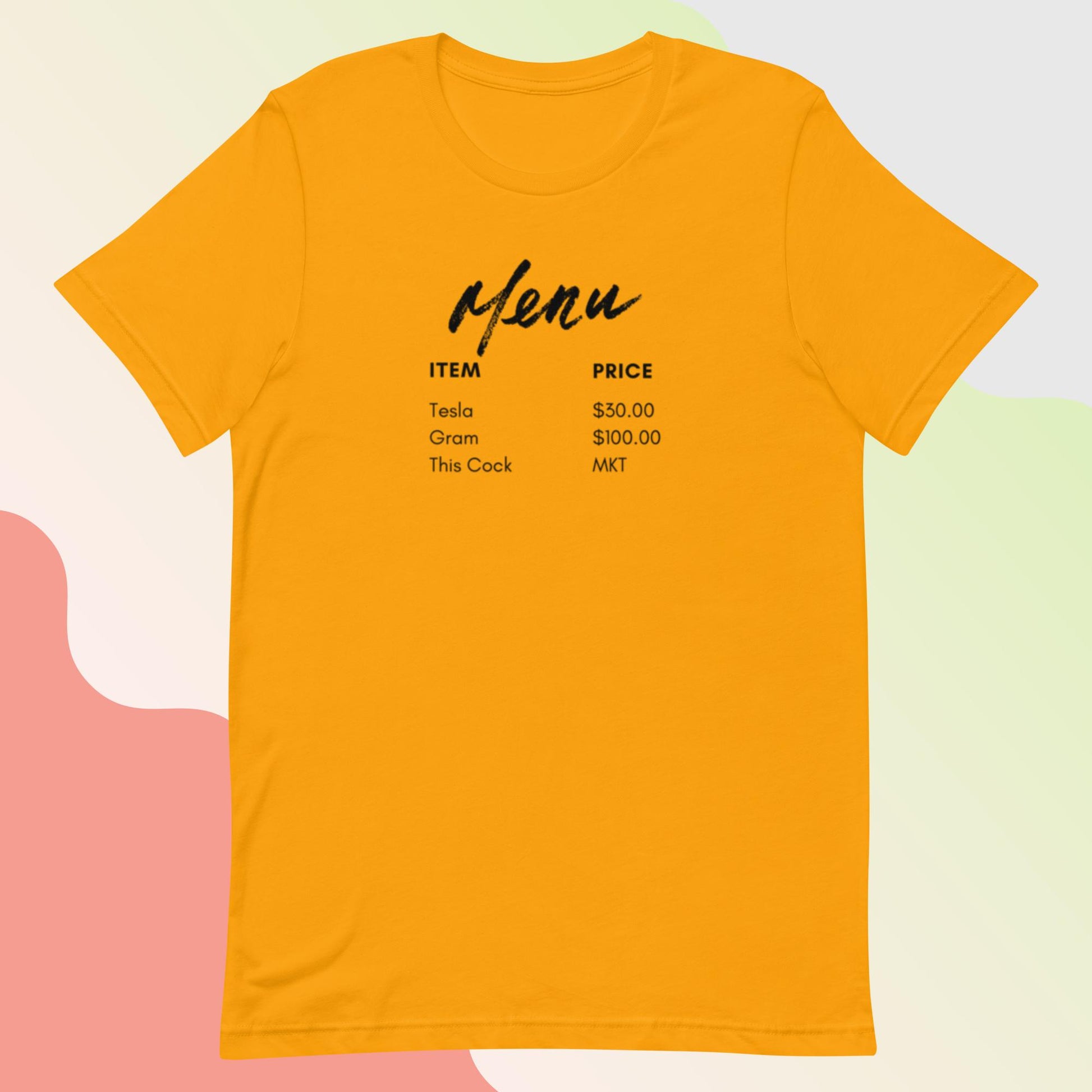 Menu (Unisex t-shirt) - Agatha's Attic