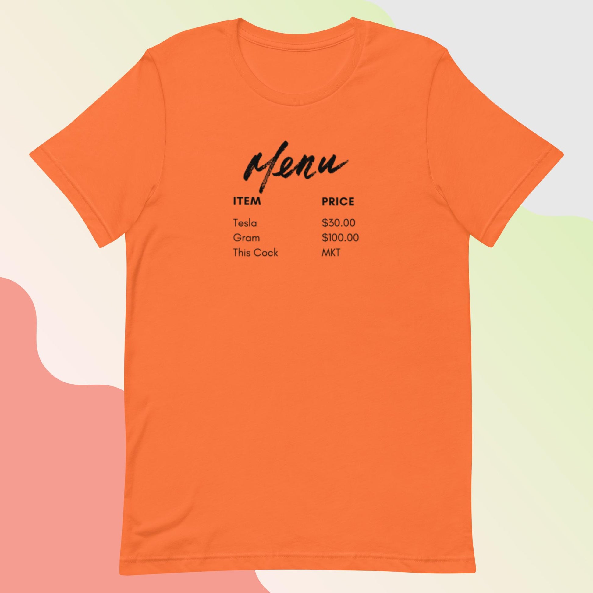 Menu (Unisex t-shirt) - Agatha's Attic