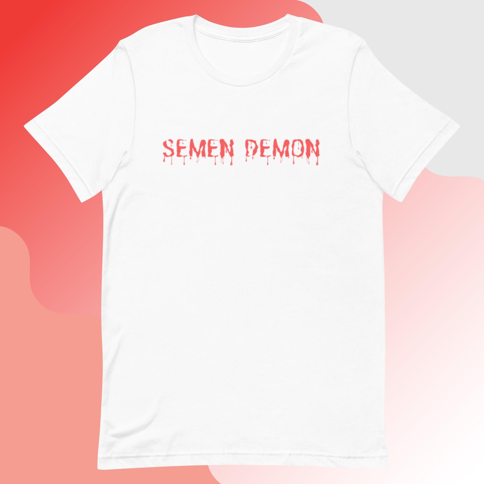 Semen Demon Red Lettering (Unisex t-shirt) - Agatha's Attic