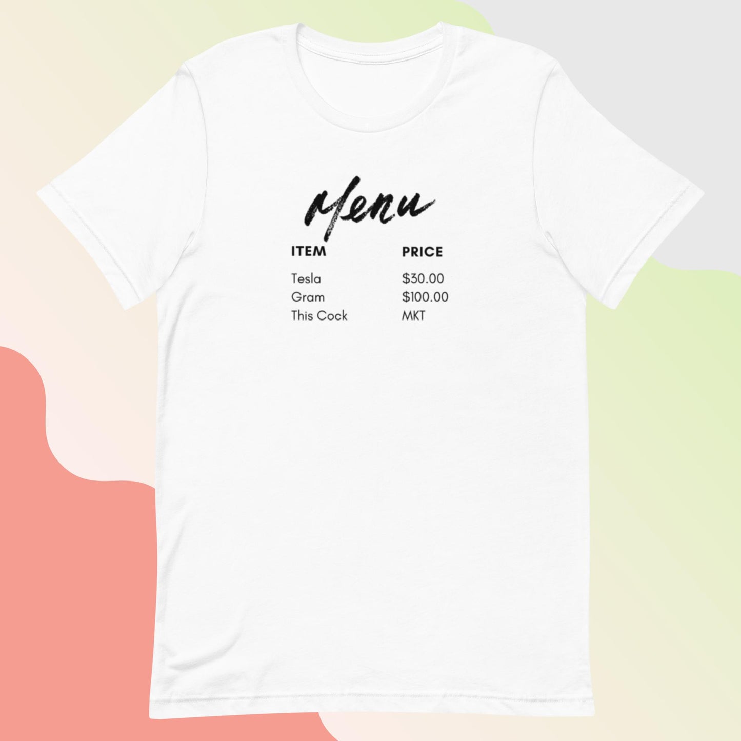 Menu (Unisex t-shirt) - Agatha's Attic
